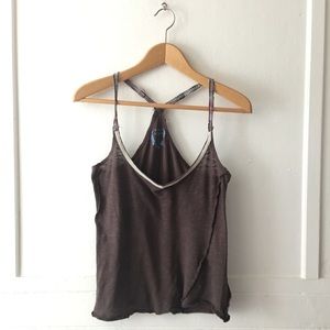 NWOT New Y2K Plaid-Strap Y-Back Soft Cotton Tank Top Derek Hart Small